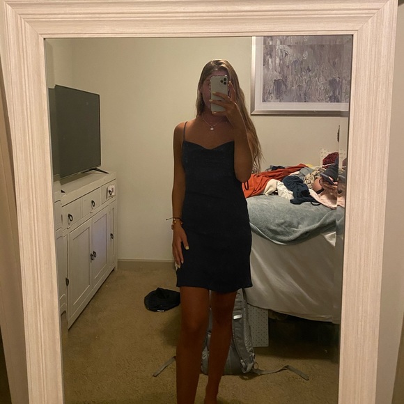 Navy Slip Mini Dress - Picture 2 of 4